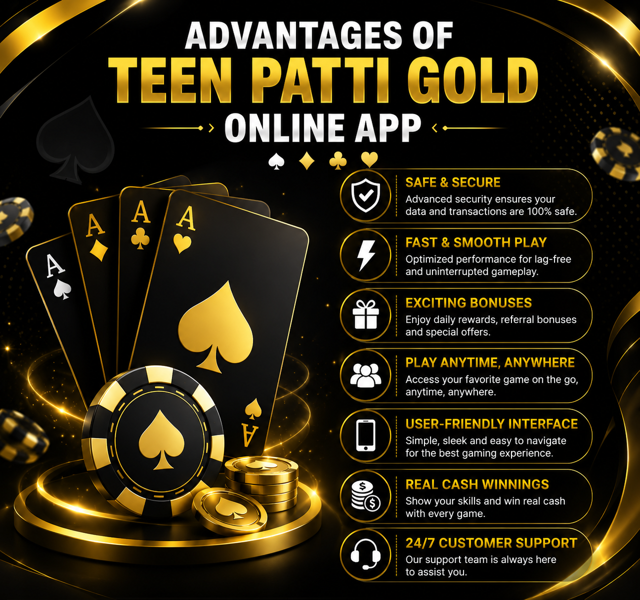 Advantages of Teen Patti Gold Online App