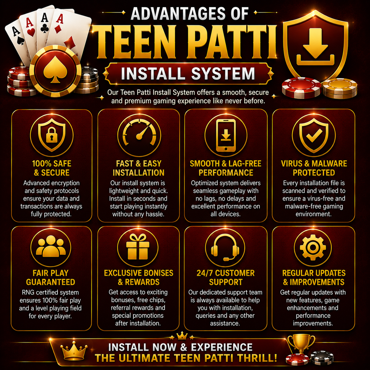 Advantages of Teen Patti Install System