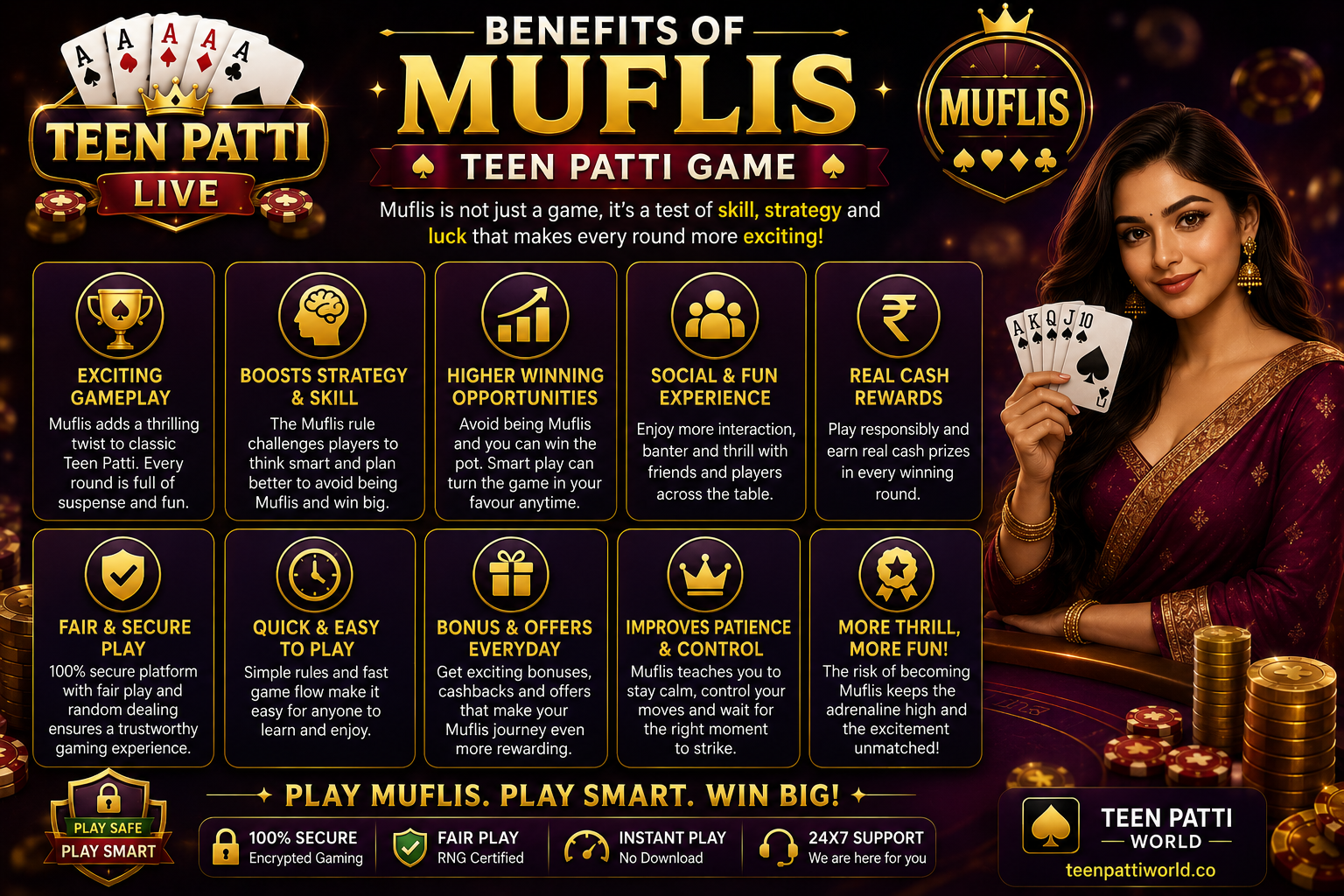 Benefits of Muflis Teen Patti Game