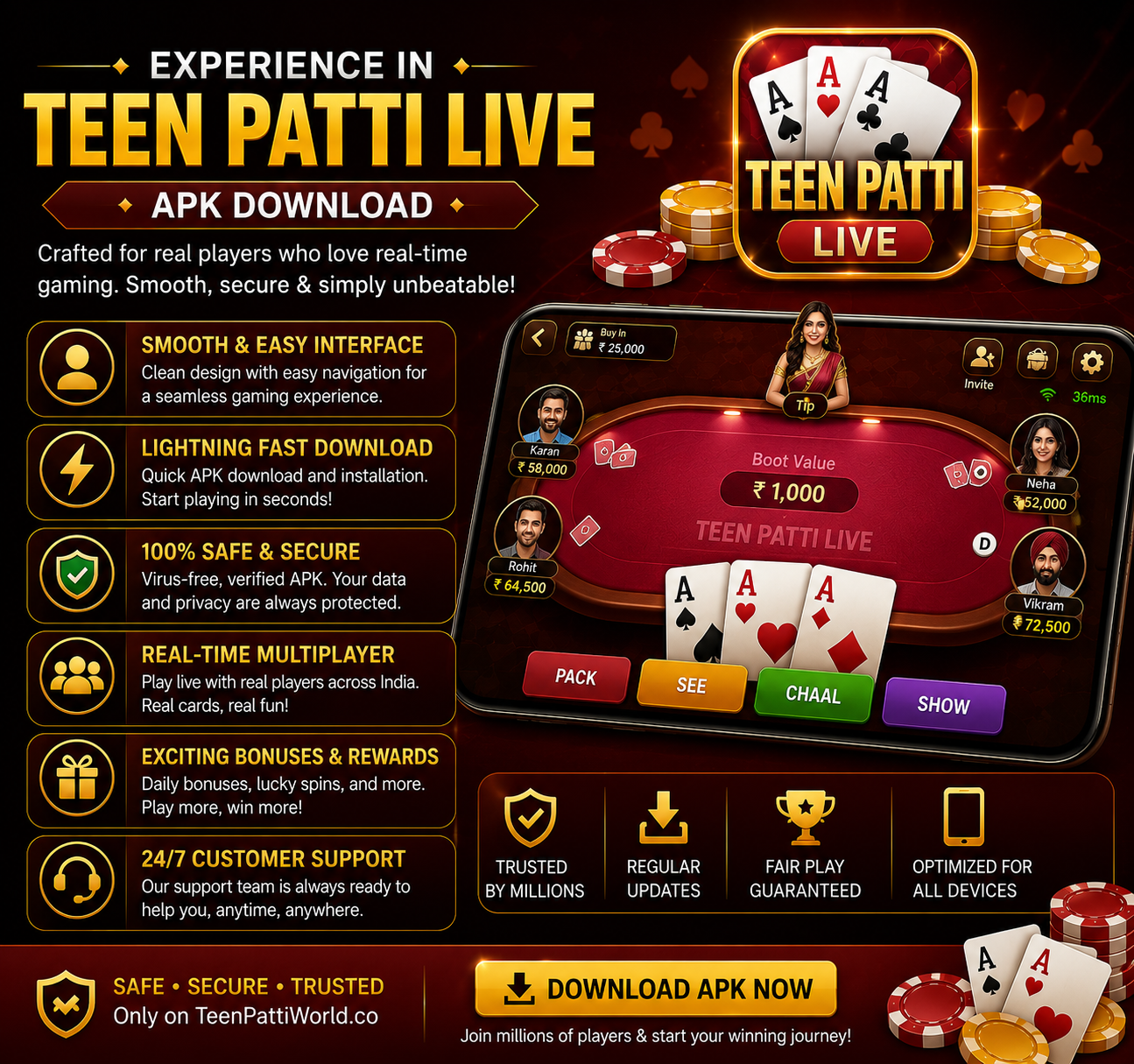 Experience in Teen Patti Live APK Download