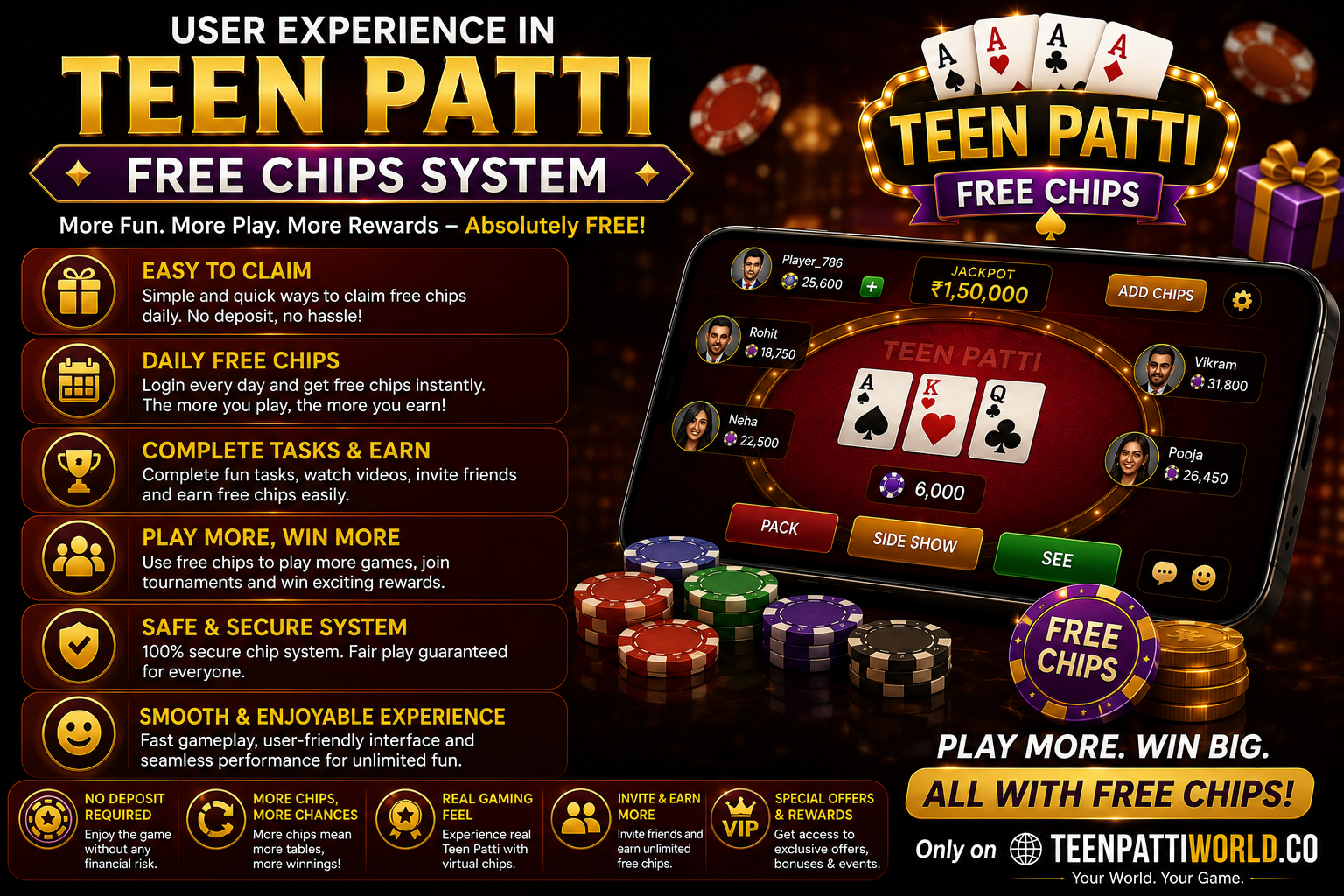 User Experience in Teen Patti Free Chips System