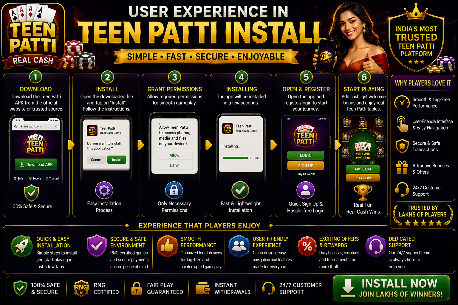 User Experience in Teen Patti Install
