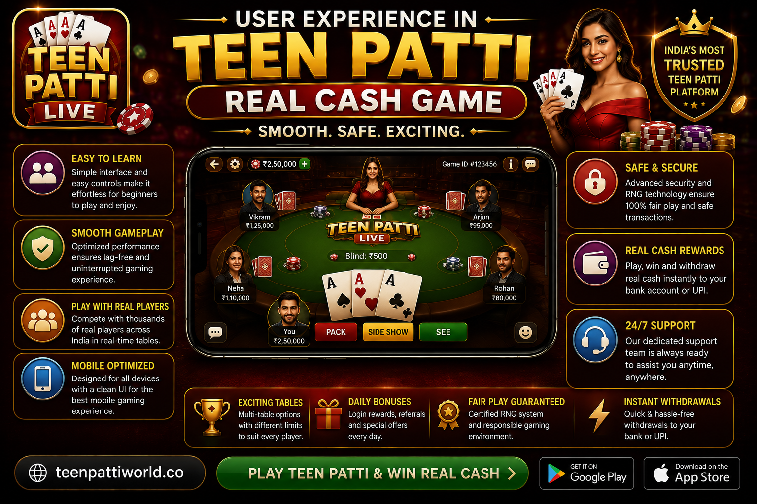 User Experience in Teen Patti Real Cash Game